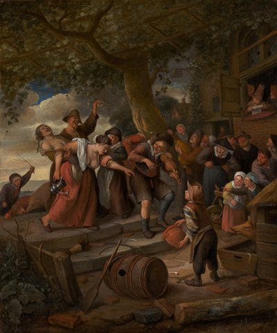Ein Schwein gehört in den Stall, ca. 1673-5 von Jan Havicksz. Steen