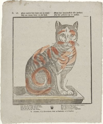 Kein nützlicheres Tier gegen Ratten und Mäuse / Als eine schöne Katze in Ihrem Haus. / Denn sie durchstöbert alle Ecken / um dieses Ungeziefer zu suchen von Jan Hendriksen