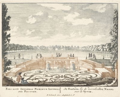 Brunnen und großer Teich in den Gärten des Het Loo Palastes, 1694-97 von Jan I van Call