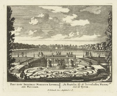 Brunnen am großen Teich in den Gärten des Paleis Het Loo, 1695-1705 von Jan I van Call