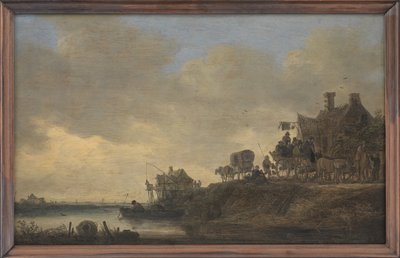 Flusslandschaft mit der Taverne "Schwan" von Jan Josefsz van Goyen