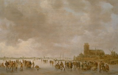 Eine Winterlandschaft mit Schlittschuhläufern auf dem Eis von Jan Josephsz van Goyen