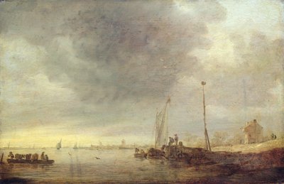 Landschaft mit Fluss und Fähre von Jan Josephsz van Goyen