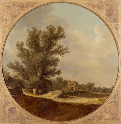 Eiche an einem Landweg mit Reisenden von Jan Josephsz van Goyen