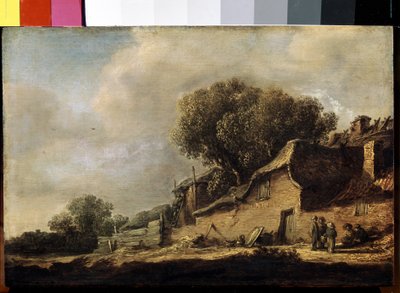 Landschaft mit einem Bauernhaus und einer Eiche von Jan Josephsz van Goyen