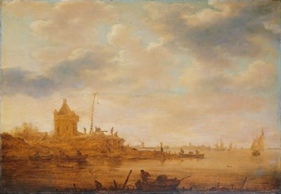 Flussansicht mit Wachposten von Jan Josephsz van Goyen