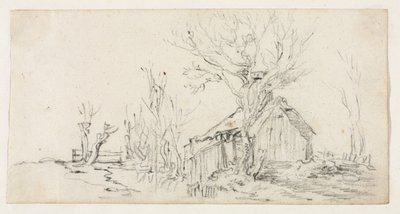Skizze einer Landschaft mit Hütte, um 1630 von Jan Josephsz van Goyen