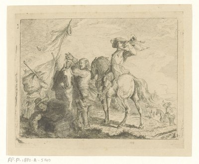 Landschaft mit Reisenden und Reitern von Jan Karel Jacob de Jonge