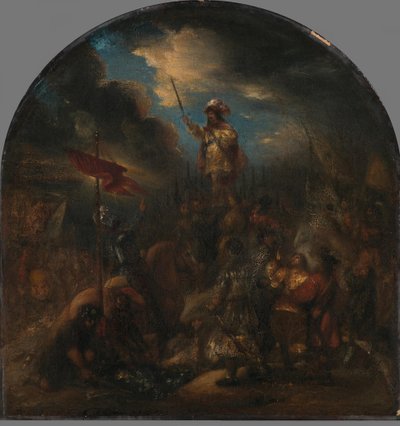 Brinio auf dem Schild gehoben von Jan Lievens