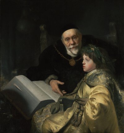 Prinz Karl Ludwig von der Pfalz mit seinem Tutor Wolrad von Plessen in historischer Kleidung von Jan Lievens