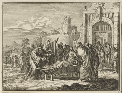 Christus erweckt den Sohn der Witwe von Nain von Jan Luyken