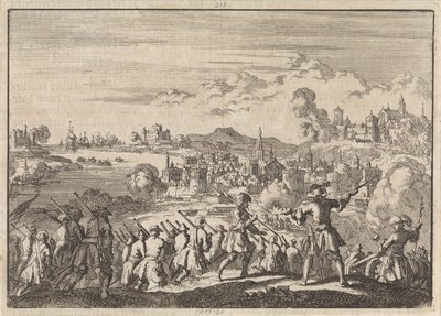 Franzosen erobern unter Pointis Cartagena in Südamerika, 1697 von Jan Luyken