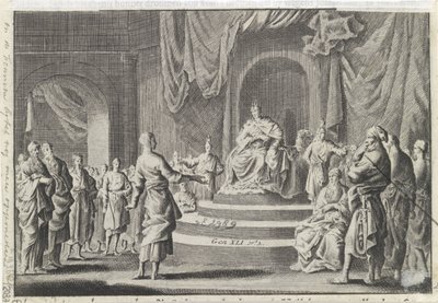 Josef deutet die Träume des Pharaos von Jan Luyken