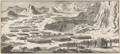 Militärzug der zwölf Stämme Israels mit dem Tabernakel von Jan Luyken