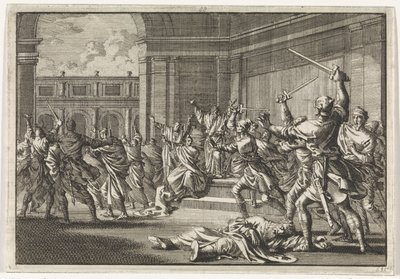 Aufruhr und Kampf im Tempel von Jerusalem von Jan Luyken