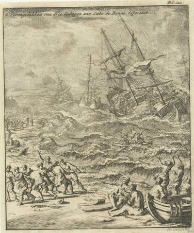 Schiffsuntergang am Kap der Guten Hoffnung, 1693 von Jan Luyken
