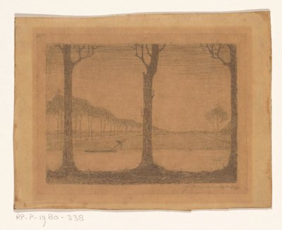 Bomen langs de vaart bij de Woudsterweg von Jan Mankes (signed by artist)