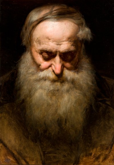 Kopf eines alten Mannes mit grauem Bart von Jan Matejko