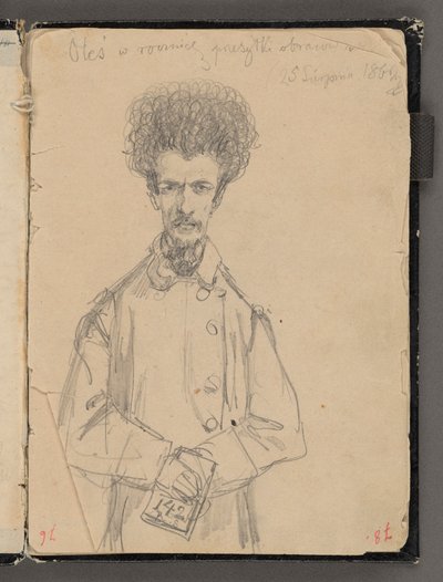Skizzenbuch von Jan Matejko aus den Jahren 1861-1863. Einseitige Zeichnung. Rückseite: Aleksander Gryglewski (¾ Figur). von Jan Matejko
