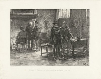 Begegnung von Oranien mit Egmond in Willebroek, 1567 von Jan Mesker
