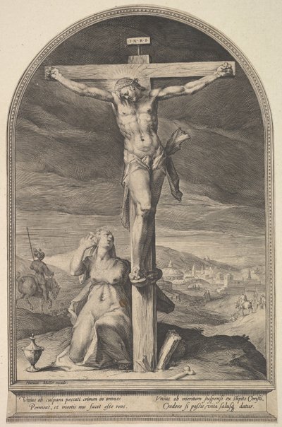 Die Heilige Maria Magdalena am Fuß des Kreuzes, ca. 1612 von Jan Muller