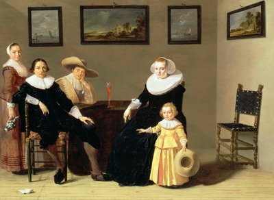 Niederländische Familie in einem Innenraum von Jan Olis