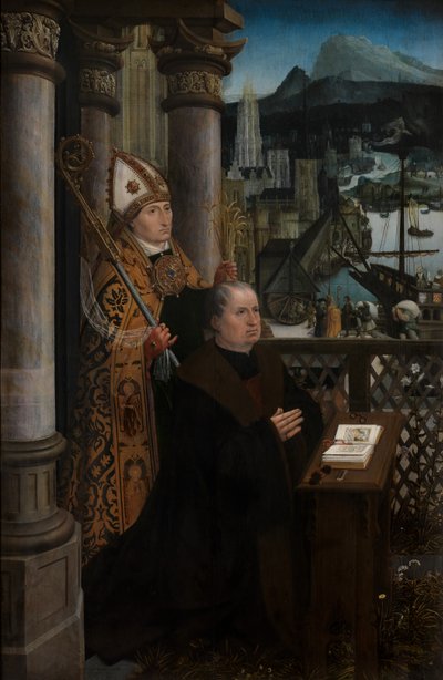 (Detail) Stifter mit St. Nikolaus und Stifterfrau mit St. Godeliva, ca. 1515-21 von Jan Provoost