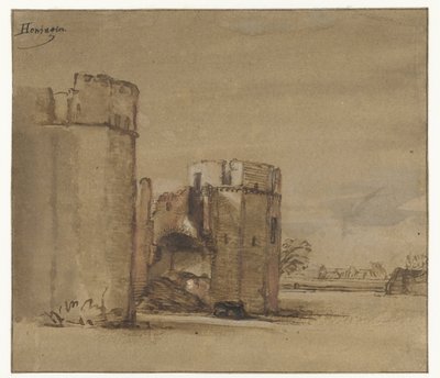 Ansicht von Schloss Honingen bei Rotterdam von Jan Ruyscher (attributed to)