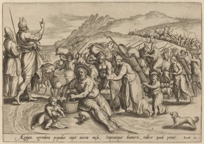 Der Auszug aus Ägypten von Jan Sadeler I, after Maarten van Cleef