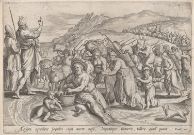 Der Auszug aus Ägypten von Jan Sadeler I, after Maarten van Cleef