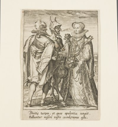 Eine Ehe, die auf Reichtum gegründet ist, das Werk des Teufels von Jan Saenredam