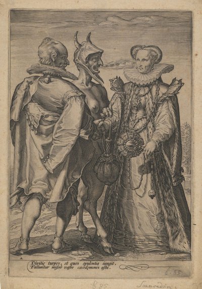 Heirat aus Reichtum, durchgeführt vom Teufel, ca. 1600 von Jan Saenredam