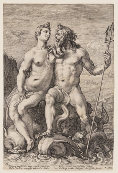 Neptun und Amphitrite, aus Drei gepaarte Götter und Göttinnen von Jan Saenredam