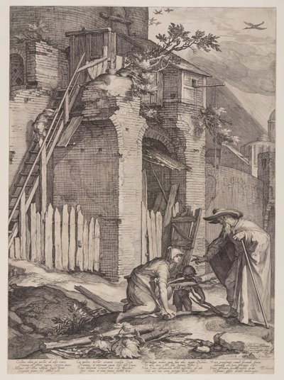 Prophet Elija mit der Witwe von Zarpat von Jan Saenredam