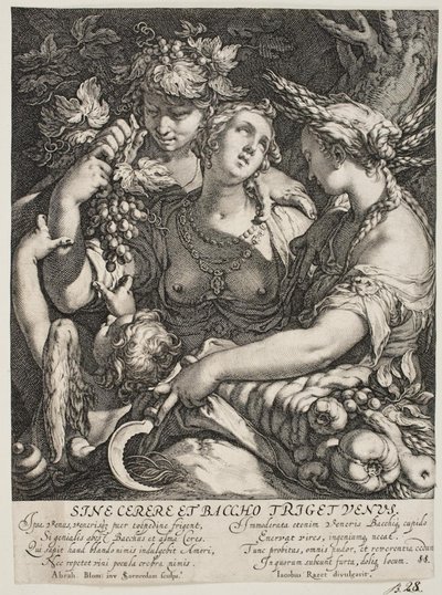 Das Bündnis von Venus mit Bacchus und Ceres von Jan Saenredam