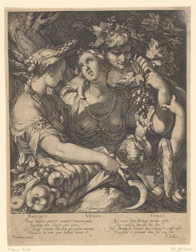 Venus, Bacchus und Ceres von Jan Saenredam