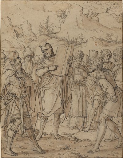 Moses überbringt den Israeliten Gottes Gebote von Jan Swart Van Groningen