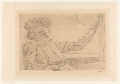 Sitzende Frau vor einem Fenster (Frau, die in die Sonne schaut / Das Erwachen / Sonnenuntergang / L