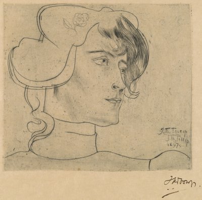 Kopf einer Frau (Marguérite Adolphine Helfrich) von Jan Toorop
