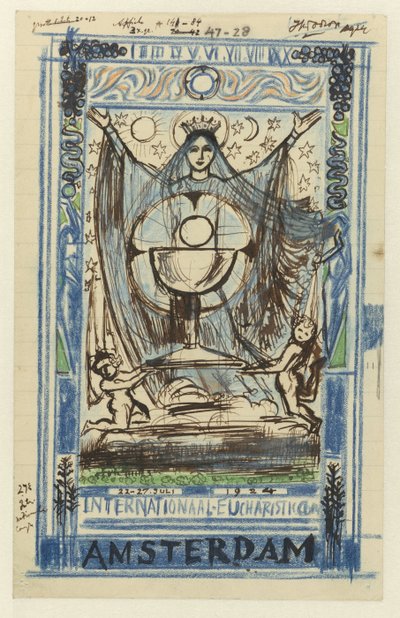 Entwurf für ein Plakat für den Internationalen Eucharistischen Kongress, Amsterdam, 22.-27. Juli 1924 von Jan Toorop