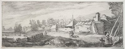 Landschaft mit einem Bauernhof von Jan Van de Velde