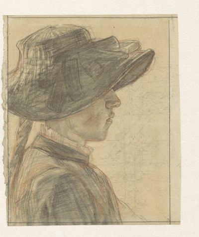 Porträt von Fräulein A.C.E. Veth, Schwester des Zeichners von Jan Veth