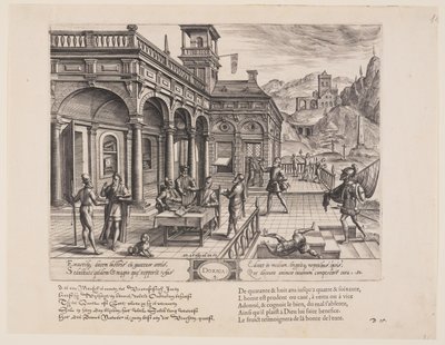 Dorica, aus Theatrum Vitae Humanae (Die Lebensalter) von Jan Wierix