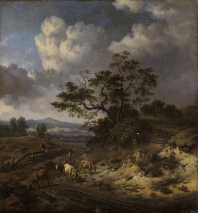 Hügelige Landschaft mit Kühen von Jan Wijnants
