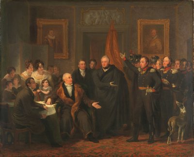 Triumvirat übernimmt die Macht im Namen des Prinzen von Oranien, 21. November 1813 von Jan Willem Pieneman