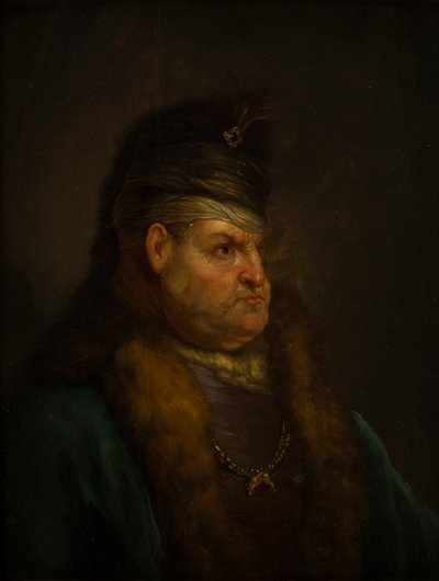 Porträt eines Mannes mit Turban von Jan the Elder (circle of) Lievens