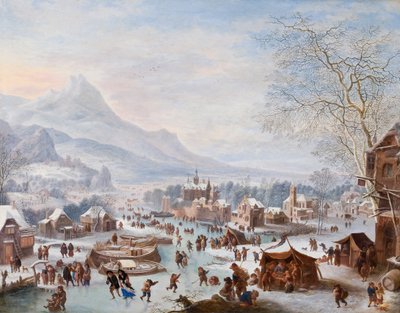 Winterszene mit Schlittschuhläufern von Jan the Elder Griffier