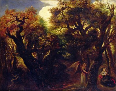 Waldlandschaft mit Hagar und dem Engel, ca. 1645 von Jan the Elder Lievens