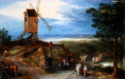 Eine weite Landschaft mit Reisenden von Jan the Younger Brueghel