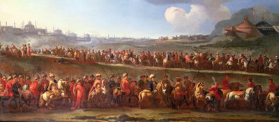 Eine türkische Karawane vor Konstantinopel von Jan van (attr. to) Huchtenburgh